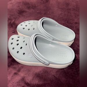 CROCS Light Gray Clog with Cream Accents